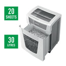 Leitz IQ Office Pro Cross Cut Shredder 30 Litre 22 Sheet White DS 80061000 - UK BUSINESS SUPPLIES