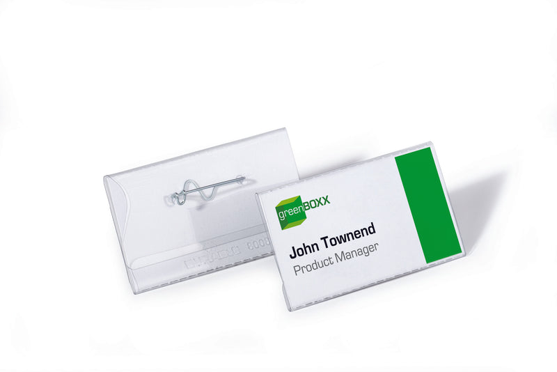 Durable Name Badge with Pin 40x75mm (Pack 100) 800819 - UK BUSINESS SUPPLIES