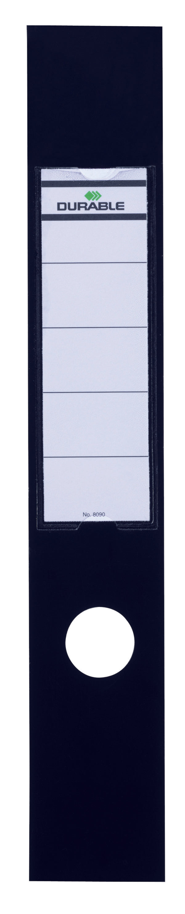 Durable Ordofix Lever Arch File Spine Label PVC 60x390mm Black (Pack 10) - 809001 - UK BUSINESS SUPPLIES
