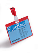 Durable Name Badge with Clip 60x90mm Red (Pack 25) 810603 - UK BUSINESS SUPPLIES