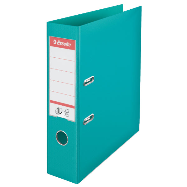 Esselte No.1 Lever Arch File Polypropylene A4 75mm Spine Width Turquoise (Pack 10) 811550 - UK BUSINESS SUPPLIES