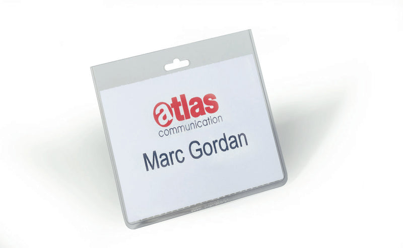 Durable Security Name Badge without Clip 60x90mm Clear (Pack 20) 813519 - UK BUSINESS SUPPLIES