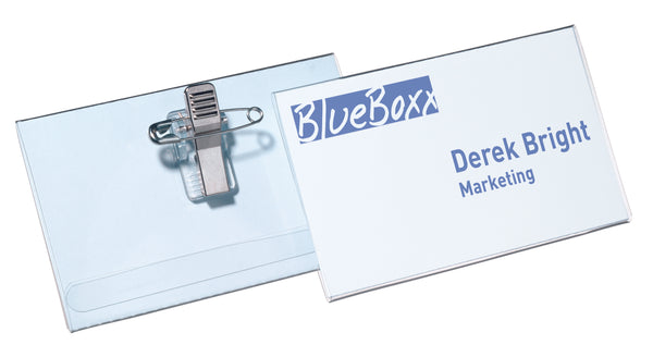 Durable Name Badge with Combi-Clip 54x90mm (Pack 50) 814519 - UK BUSINESS SUPPLIES