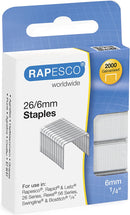 Rapesco 26/6mm Staples Galvanised Chisel Point (Pack of 2000) S11662Z3 - UK BUSINESS SUPPLIES