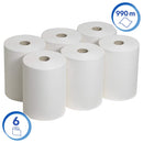 Scott 1-Ply Slimroll Hand Towel Roll White , Pack of 6, {6657} - UK BUSINESS SUPPLIES