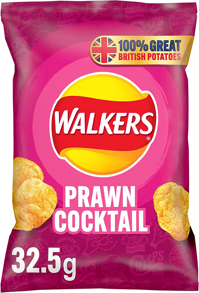 Walkers Prawn Cocktail Crisps Pack 32's - UK BUSINESS SUPPLIES