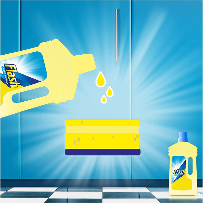 Flash Clean & Shine All Purpose Cleaner Lemon 1 Litre - UK BUSINESS SUPPLIES