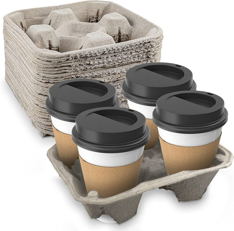 Recyclable and Compostable Moulded Pulp Fibre Cup Carrier