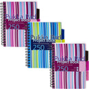 Pukka Pad Stripes Polypropylene Project Book 250 Pages A5 Blue/Pink (Pack of 3) PROBA5 - UK BUSINESS SUPPLIES