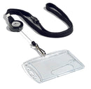Durable Textile Lanyard and Reel for Name Badges Black (Pack 10) 8223 - 822301 - UK BUSINESS SUPPLIES