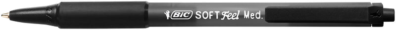 Bic SoftFeel Clic Retractable Ballpoint Pen 1mm Tip 0.32mm Line Black (Pack 12) - 8373971 - UK BUSINESS SUPPLIES