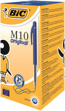 Bic M10 Clic Retractable Ballpoint Pen 1mm Tip 0.32mm Line Blue (Pack 50) - 1199190121 - UK BUSINESS SUPPLIES