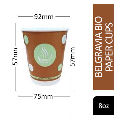 8oz Belgravia Biodegradable Double Walled Cups (500's) - UK BUSINESS SUPPLIES