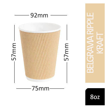 Belgravia 25cl/8oz Kraft Ripple Cup 500's (Renal) - UK BUSINESS SUPPLIES