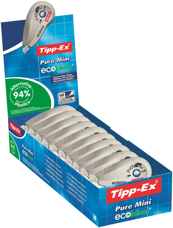 Tipp-Ex Pure ECO Mini Correction Tape Roller 5mmx6m White (Pack 10) - 918466 - UK BUSINESS SUPPLIES