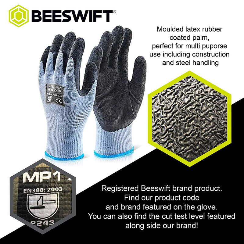Beeswift MP1BL Multi Purpose Latex Gloves All Sizes {10 Pack} - UK BUSINESS SUPPLIES