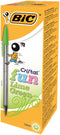 Bic Cristal Fun Ballpoint Pen 1.6mm Tip 0.42mm Line Lime Green (Pack 20) - 927885 - UK BUSINESS SUPPLIES