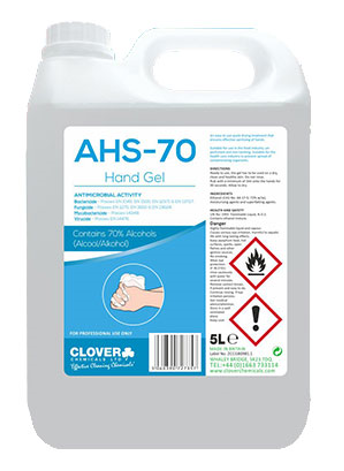 AHS Alcohol Hand Sanitiser Gel 5 Litre (70% Medical Grade) - UK BUSINESS SUPPLIES