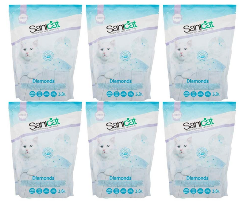 Sanicat Professional Pet Love Lightweight Absorbent Diamonds Cat Litter 3.8 Litre - UK BUSINESS SUPPLIES