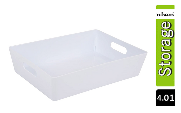Wham White Rectangular Studio Basket 4.01 2 Litre - UK BUSINESS SUPPLIES