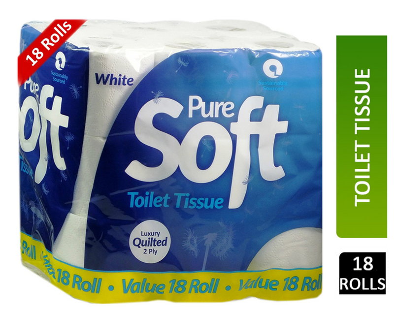 Pure Soft Value White Toilet Rolls 18 Pack - UK BUSINESS SUPPLIES