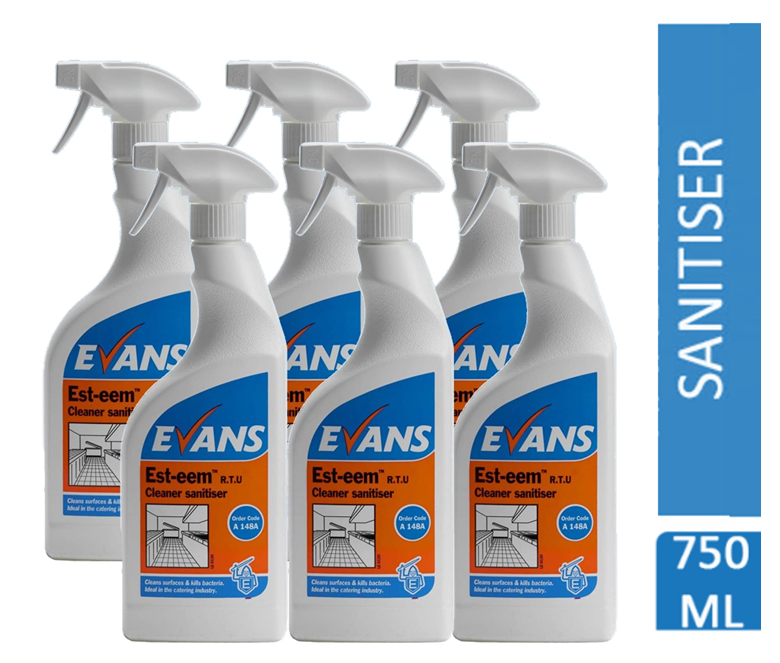Evans Vanodine Est-eem RTU Cleaner Sanitiser 750ml - UK BUSINESS SUPPLIES