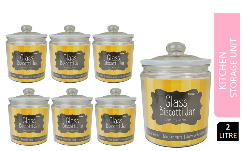 Zodiac Yellow Glass Biscotti Jar 2 Litre - UK BUSINESS SUPPLIES