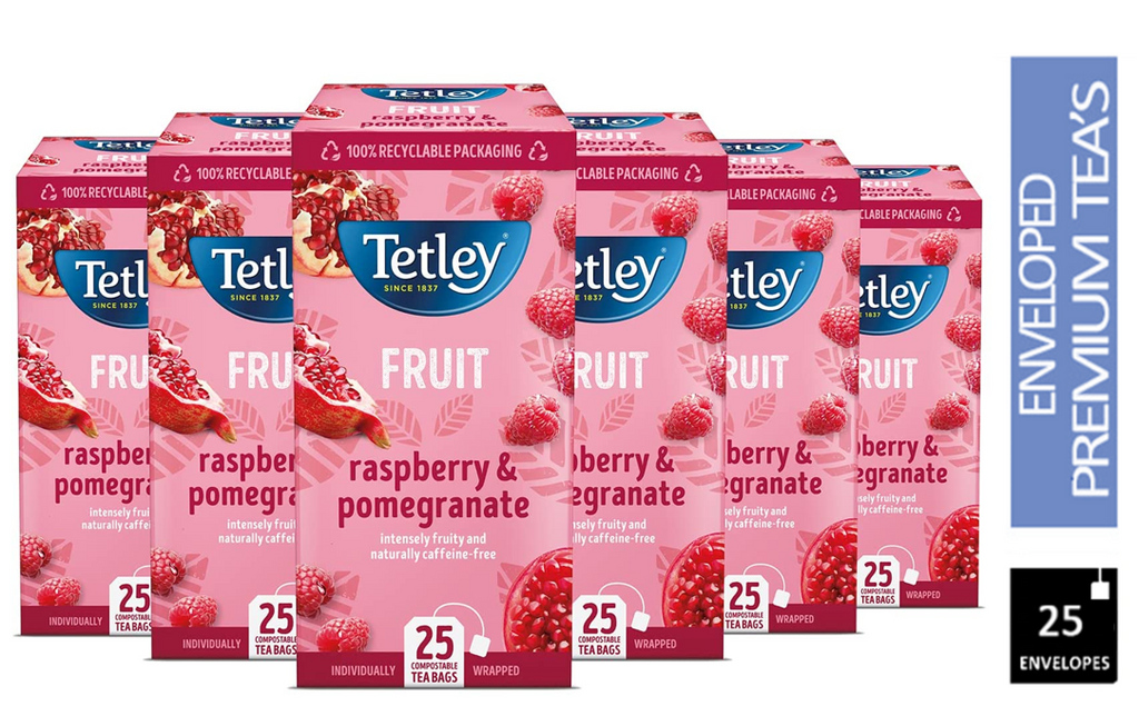 Tetley Raspberry and Pomegranate Tea Bags (Pack of 25) 1580A - UK ...
