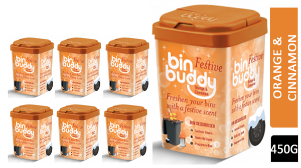 Bin Buddy Bin Deodoriser Orange & Cinnamon Scent 450g - UK BUSINESS SUPPLIES
