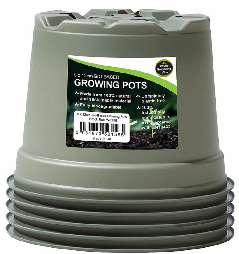 Garland Biodegradable Growing Pots Pack 5, 12cm - UK BUSINESS SUPPLIES