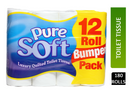Pure Soft Luxury Quilted Toilet Rolls (Pack of 12) - UK BUSINESS SUPPLIES