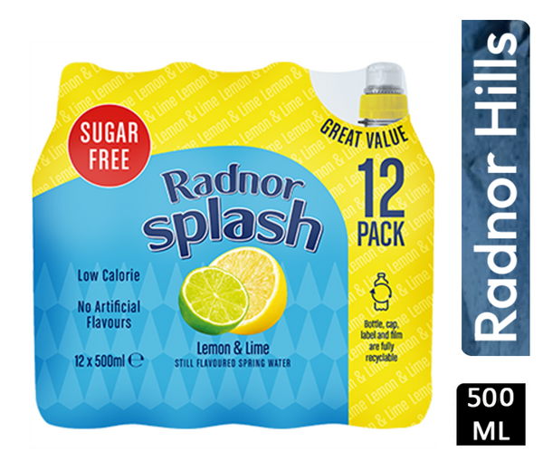 Radnor Splash Sugar Free Lemon & Lime 12x500ml - UK BUSINESS SUPPLIES