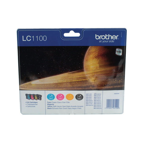 Brother LC1100 Inkjet Cartridges Multipack CMYK LC1100VALBP - UK BUSINESS SUPPLIES