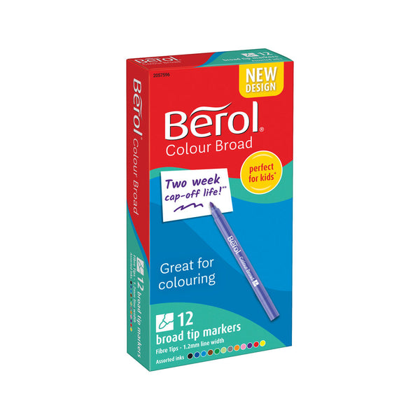 Berol Colour Broad Pen Water Based Ink Assorted (Pack of 12) 2057596 - UK BUSINESS SUPPLIES