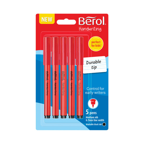 Berol Handwriting Pen Twin Blister Card Black (Pack of 5) 2149169 - UK BUSINESS SUPPLIES