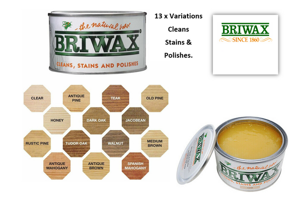 Briwax Original Wax Furniture Polish Cleaner Restorer 400ml {Antique Brown} - UK BUSINESS SUPPLIES