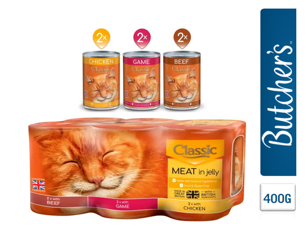 Butcher's Cat Food Classic Meat Variety Pack in Jelly 6 x 400g - UK BUSINESS SUPPLIES