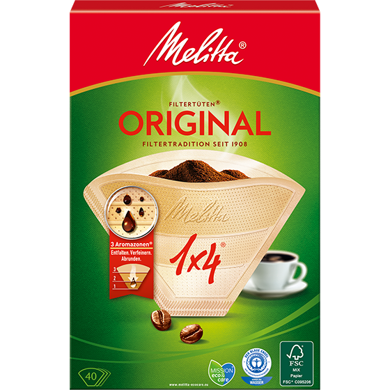 Melitta Coffee Filter Papers Size 1x4 {40 Pack} Naturally 100% compostable - UK BUSINESS SUPPLIES