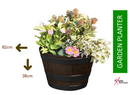 Fixtures Half Barrel Cask Planter Extra Large, Brown 62cm x 38cm - UK BUSINESS SUPPLIES