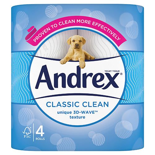 AndrexÂ® Classic Clean 3D-Wave Toilet Roll (Pack of 4) 4480115 - UK BUSINESS SUPPLIES