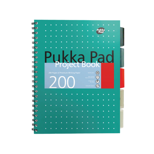 Pukka Pads Metallic Green B5 Project Book 8518-MET 3 Pack - UK BUSINESS SUPPLIES