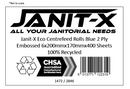 Janit-X Eco 100% Recycled Centrefeed Rolls Blue 6 x 400s CHSA Accredited - UK BUSINESS SUPPLIES