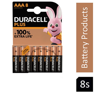 Duracell Plus Power Alkaline Battery AAA (Pack of 8) - UK BUSINESS SUPPLIES