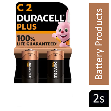 Duracell C Sized Plus Batteries {CDUR+} Pack 2 - UK BUSINESS SUPPLIES