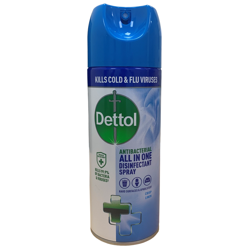 Dettol Antibacterial All-in-One Disinfectant Spray Crisp Linen 400ml 3021337 - UK BUSINESS SUPPLIES