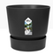 Elho Greenville Round Pot & Base LIVING BLACK 16cm - UK BUSINESS SUPPLIES