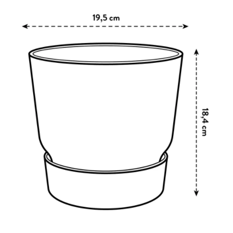 Elho Greenville Round Pot & Base LEAF GREEN 20cm - UK BUSINESS SUPPLIES