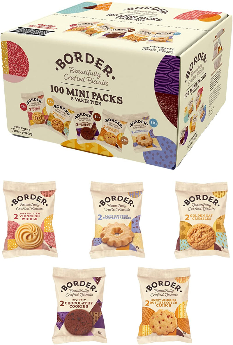 Border Mini Pack Border Biscuits 100 Luxury Mini Twin Packs (5 Varieties) - UK BUSINESS ...