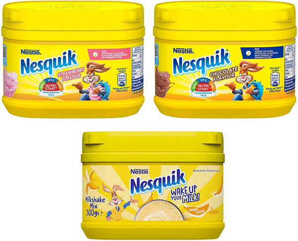 Nesquik Strawberry Chocolate and Banana Flavour Bundle - UK BUSINESS SUPPLIES