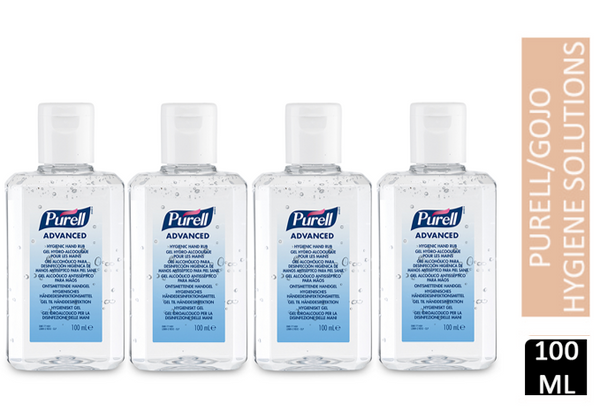 Purell Antibacterial Alcohol Hand Rub Gel Cleanser Sanitiser 100ml Flip Top Bottle - UK BUSINESS SUPPLIES